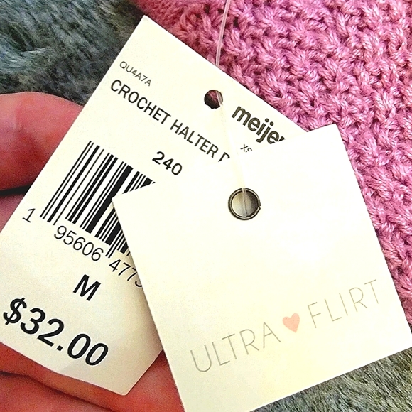 Ultra Flirt Medium Crochet Halter Mini Dress Purple NWT - Picture 11 of 11